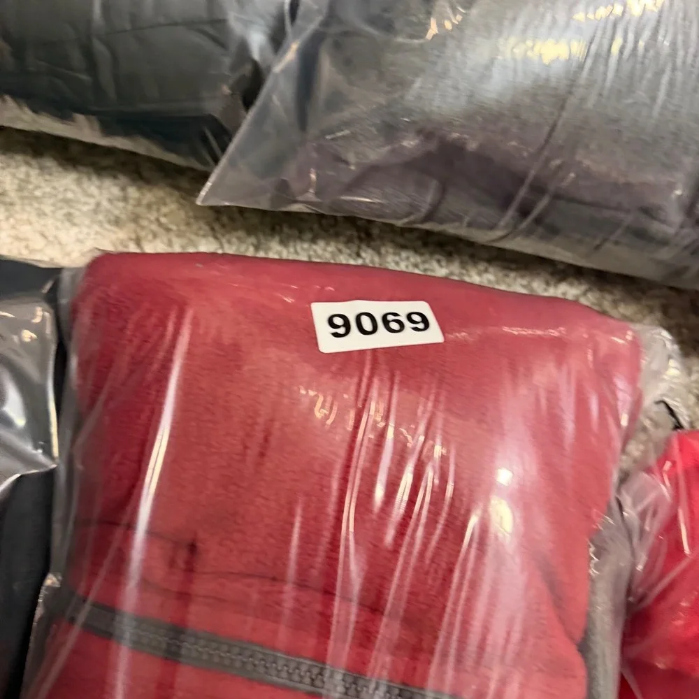 The North Face Mens Full Zip Fleece Jacket Red Grey Large Colorblock Logo